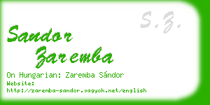 sandor zaremba business card